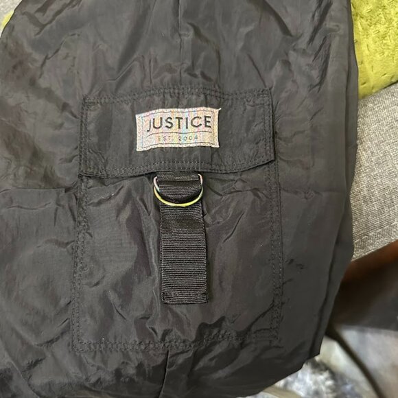 Justice Black Cargo Pants for Girls Size M (10) Adjustable Waist Utility Style - Picture 8 of 12